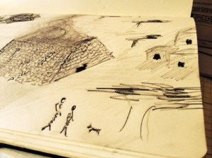 sketch of a brick kiln